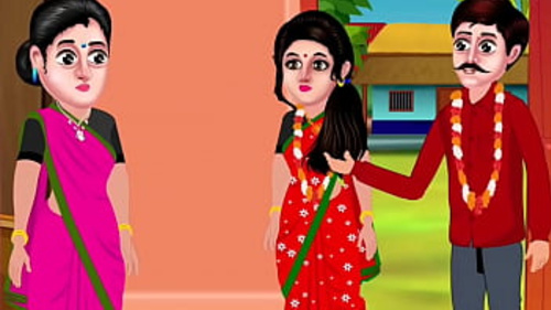 भारतीय आंटी और सौतेली बेटी के बीच एक गर्म मुठभेड़, जोशीले हिंदी वीडियो में।